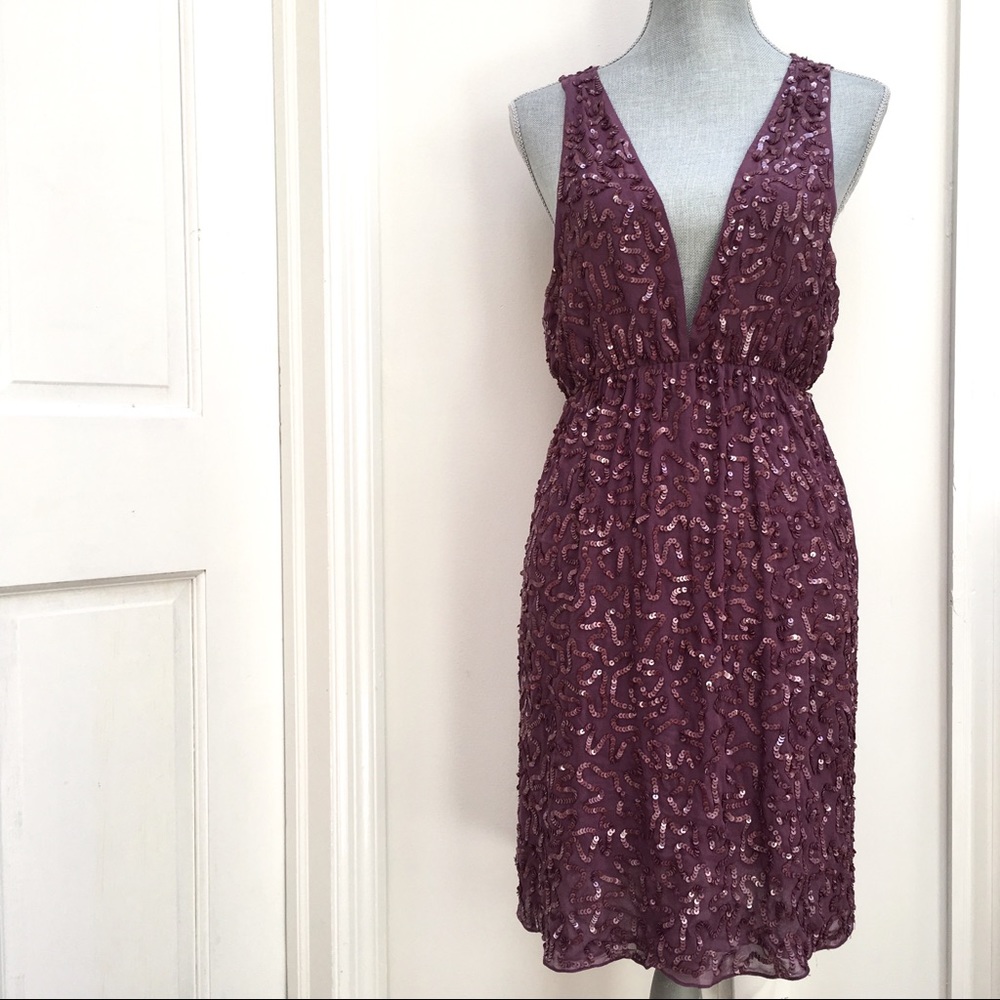 Alice + Olivia Violet Sequined Open Back Dress - image 2